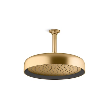 Statement 1F 254Mm/10  Round Rainhead Vibrant Brushed Moderne Brass